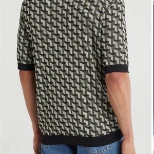 rag & bone Vaughn Geometric Jacquard Polo Size M